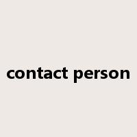 contact person是什么意思