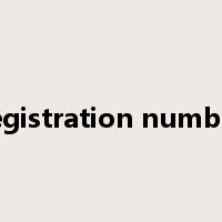 registration number是什么意思
