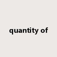 quantity of是什么意思