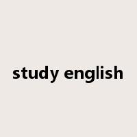 study english是什么意思