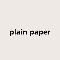 plain paper是什么意思