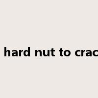 a hard nut to crack是什么意思