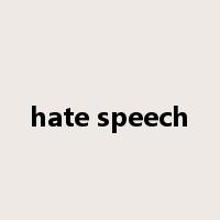 hate speech是什么意思