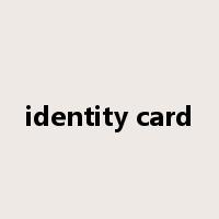 identity card是什么意思