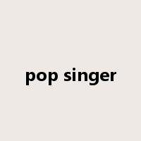 pop singer是什么意思