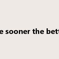 the sooner the better是什么意思