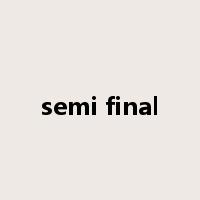 semi final是什么意思