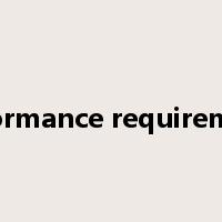 performance requirements是什么意思