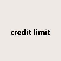 credit limit是什么意思