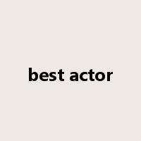 best actor是什么意思