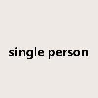 single person是什么意思
