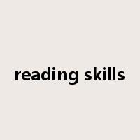 reading skills是什么意思