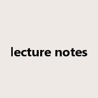 lecture notes是什么意思