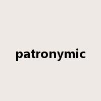 patronymic是什么意思