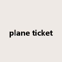 plane ticket是什么意思