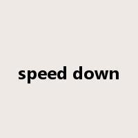 speed down是什么意思