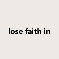 lose faith in是什么意思