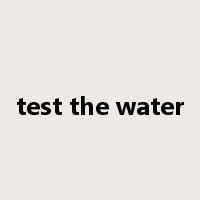 test the water是什么意思