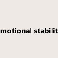 emotional stability是什么意思