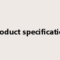 product specification是什么意思