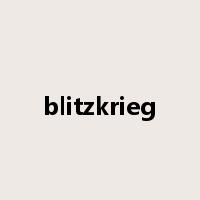 blitzkrieg是什么意思