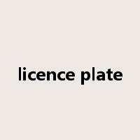 licence plate是什么意思