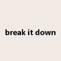break it down是什么意思