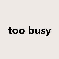 too busy是什么意思