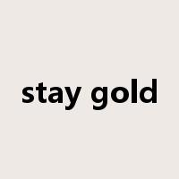 stay gold是什么意思