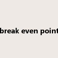break even point是什么意思