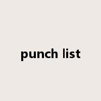 punch list是什么意思