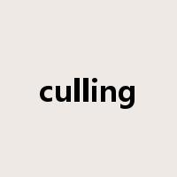 culling是什么意思