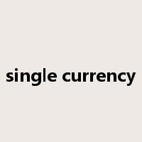 single currency是什么意思