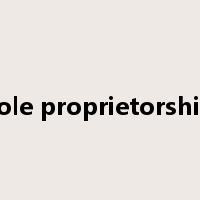 sole proprietorship是什么意思