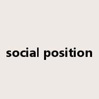 social position是什么意思