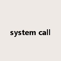 system call是什么意思