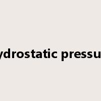hydrostatic pressure是什么意思