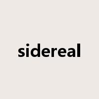 sidereal是什么意思