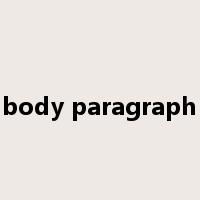 body paragraph是什么意思