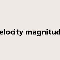 velocity magnitude是什么意思