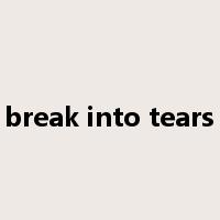 break into tears是什么意思