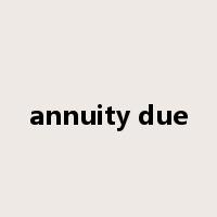 annuity due是什么意思