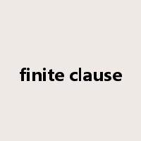finite clause是什么意思