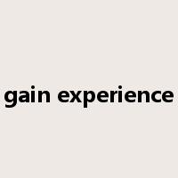 gain experience是什么意思