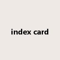 index card是什么意思