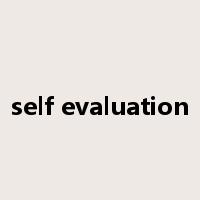 self evaluation是什么意思