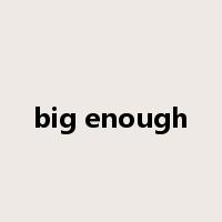 big enough是什么意思