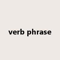 verb phrase是什么意思