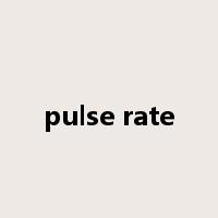 pulse rate是什么意思