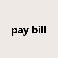 pay bill是什么意思